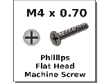 M4 x 0.70 Flat Phillips Machine Screws