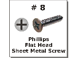 #8 Flat Head Phillips Sheet Metal Screws