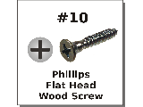 #10 Flat Head Phillips Wood Screws