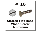 #10 Flat Slot Wood Screws Aluminum