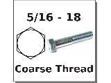 5/16" Hex Bolts Zinc Plated Steel Grade 2