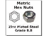 Metric Hex Nuts Steel Grade 8.8