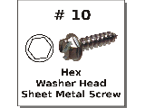 #10 Hex Washer Head Sheet Metal Screws