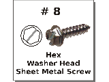 #8 Hex Washer Head Sheet Metal Screws