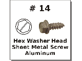 #14 Hex Slotted Sheet Metal Screw Aluminum