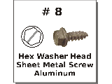 #8 Hex Slotted Sheet Metal Screw Aluminum