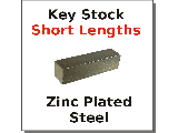 Square Key Stock Zinc Plated Steel