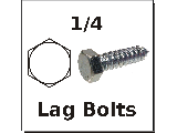 1/4" Hex Bolts Zinc Plated Steel