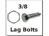 3/8" Hex Bolts Zinc Plated Steel