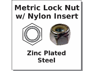 Metric Lock Nuts Nylon Insert Zinc Plated Grade 8.8 (Sizes)