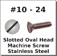 10-24 Oval Slot Machine Screws Stainless Steel