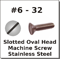 6-32 Oval Slot Machine Screws Stainless Steel