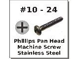 10-24 Phillips Pan Head Sheet Metal Screws Stainless