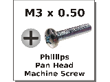 M3 X 0.50 Pan Phillips Machine Screws