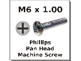 M6 x 1.00 Pan Phillips Machine Screws