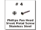 #4 Pan Head Phillips Sheet Metal Screws Stainless Steel