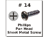 #14 Pan Head Phillips Sheet Metal Screws