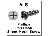 #8 Pan Head Phillips Sheet Metal Screws