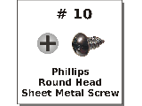 #10 Phillips Round Sheet Metal Screws Steel