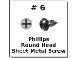 #6 Phillips Round Sheet Metal Screws Steel