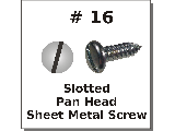 #16 Pan Slotted Sheet Metal Screws