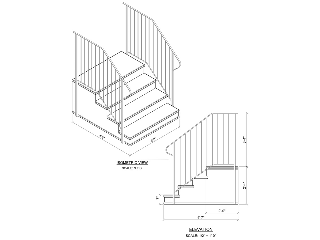 Handrail (1) for 5-Tread Step Aluminum