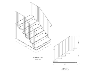 Single Handrail for 6-Tread Step Aluminum