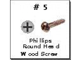 #5 Round Phillips Wood Screw Steel with Zinc Finish