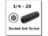 1/4-28 Socket Set Screws Alloy Steel Plain Finish