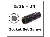 5/16-24 Socket Set Screws Alloy Steel Plain Finish