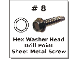 #8 Hex Head Drill Point Sheet Metal Screws Stainless