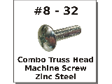 8-32 Truss Combo Head Screws Steel