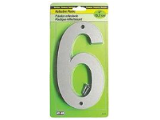 House Numbers 6 In Reflective Plastic Nail-on (0 thru 9)