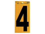 Black Numbers with Yellow Reflecting Back, 5 In #4