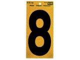 Black Numbers with Yellow Reflecting Back, 5 In #8