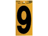 Black Numbers with Yellow Reflecting Back, 5 In #9