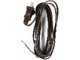 Brown Lamp Cord with Polarized Plug, 8 Ft