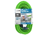 Neon Green Extension Cord, 12/3 50 Ft