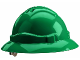 Full Brim Unvented Hard Hat Class E, Green