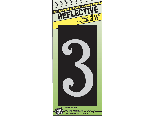 House Numbers 3-1/2" Reflective Nail-on (0 thru 9)