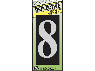 House Numbers 3-1/2" Reflective Nail-on (0 thru 9)