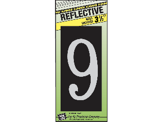 House Numbers 3-1/2" Reflective Nail-on (0 thru 9)