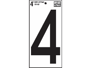 House Numbers 4" Reflective Stik-On (0 thru 9)