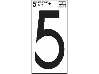 House Numbers 5" Reflective Stik-On (0 thru 9)