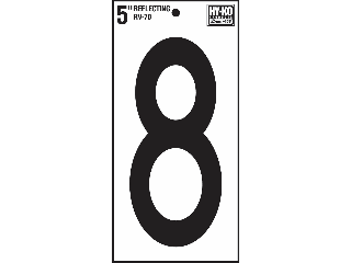 House Numbers 5" Reflective Stik-On (0 thru 9)