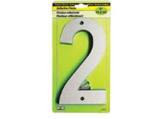 House Numbers 6 In Reflective Plastic Nail-on (0 thru 9)