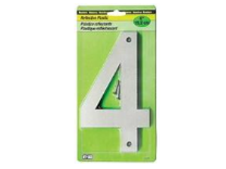 House Numbers 6 In Reflective Plastic Nail-on (0 thru 9)