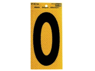 Black Numbers with Yellow Reflecting Back, 5 In (0-9)