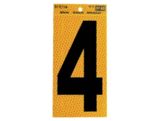 Black Numbers with Yellow Reflecting Back, 5 In (0-9)