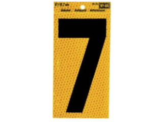 Black Numbers with Yellow Reflecting Back, 5 In (0-9)